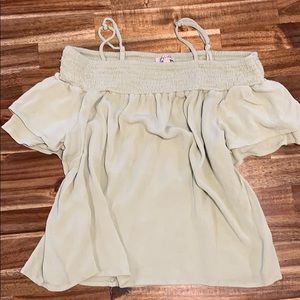 5/$25 Green Off- Shoulder Top